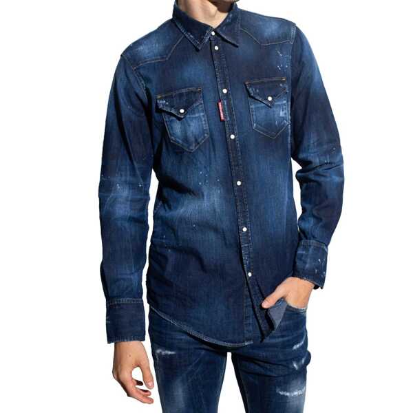 Camasi de blugi DSQUARED2 Dsquared2 Denim Shirt Blue Barbati (BM 13504490) 2