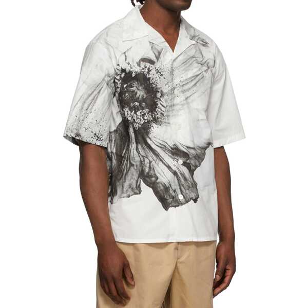 Camasi Alexander McQueen Alexander McQueen Short Sleeve Shirt White Barbati (BM 13504499) 2