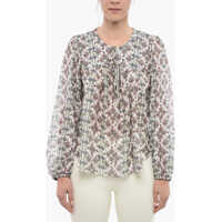 Bluze Long Sleeved Printed Silk Blouse Femei