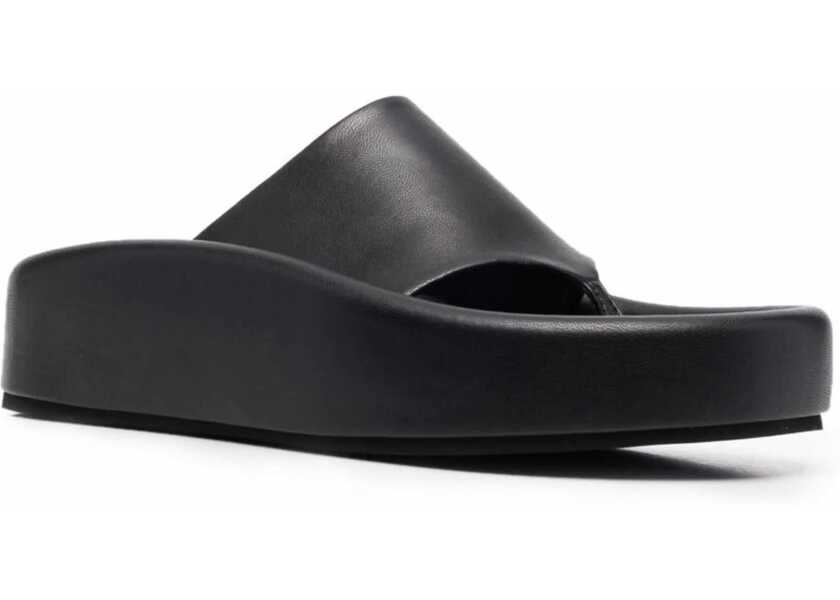 Sandale fara toc Maison Margiela Mm6 Faux Leather Thong Sandals Black Femei (BM 13507907) 2