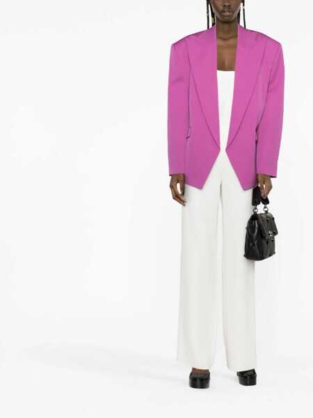 Pantaloni casual Valentino Garavani Silk Palazzo Pants White Femei (BM 13507913) 2