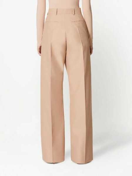 Pantaloni casual Valentino Garavani Front-Pleated Wide-Leg Pants Beige Femei (BM 13507916) 4