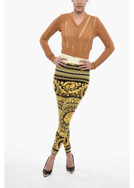 Cardigane Calvin Klein Cropped Cardigan With Distressed Details Yellow Femei (BM 13507922) 4