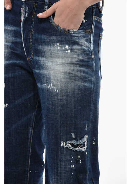 Blugi evazati DSQUARED2 Vintage Effect San Diego Straight Fit Denims 23Cm Blue Femei (BM 13508027) 3