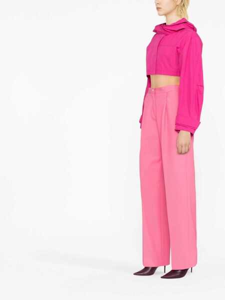 Pantaloni casual Palm Angels Pleated Miami Wide-Fit Pants Pink Femei (BM 13508039) 4