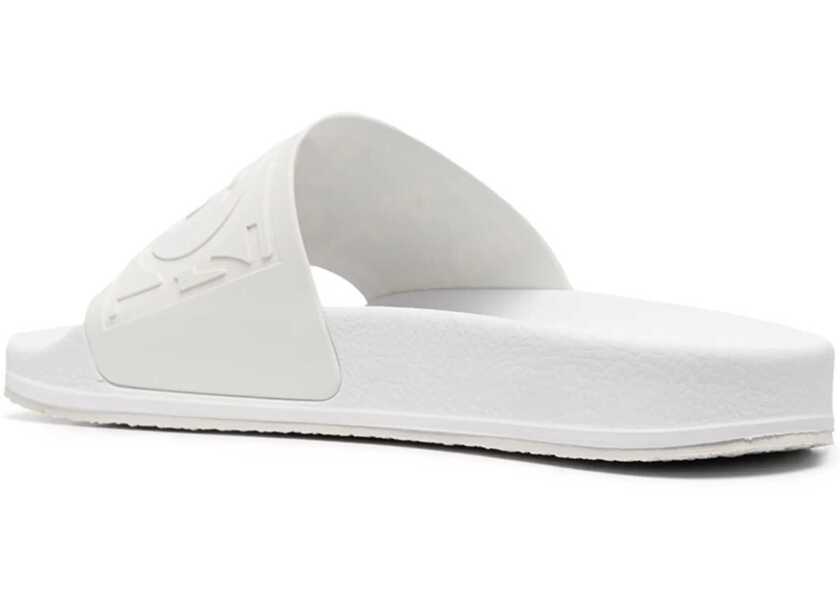 Papuci Maison Margiela Mm6 Solid Color Slides With Embossed Logo White Femei (BM 13508090) 3