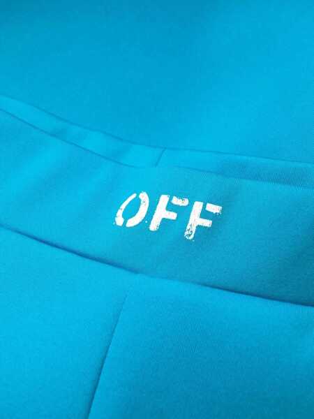 Colanti Off-White Logo Print Split Flare Fit Leggings Blue Femei (BM 13508126) 3