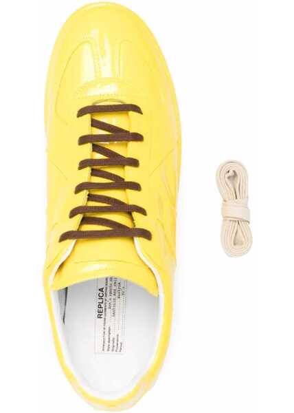 Sneakers Maison Margiela Mm22 Patent Leather Low Top Sneakers Yellow Barbati (BM 13519793) 4