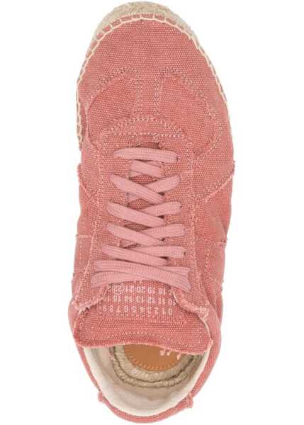 Sneakers Maison Margiela Mm22 Canvas Low Top Sneakers With Jute Detail Pink Femei (BM 13519811) 4