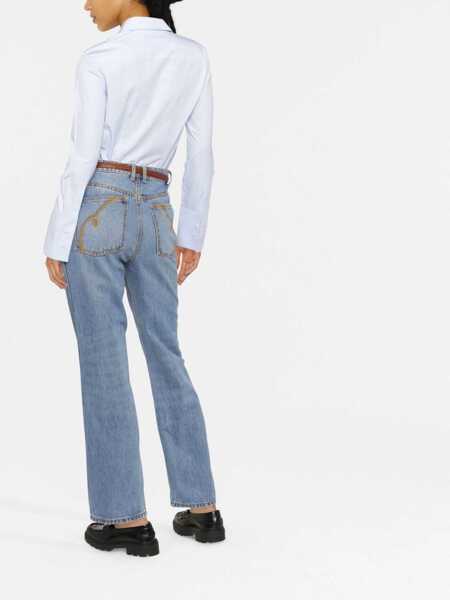 Blugi drepti Tory Burch High-Rise Straight Fit Jeans 20Cm Light Blue Femei (BM 13519841) 4