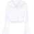 Palm Angels Cropped Asymmetric Baseball Blouse With Bell Sleeves White