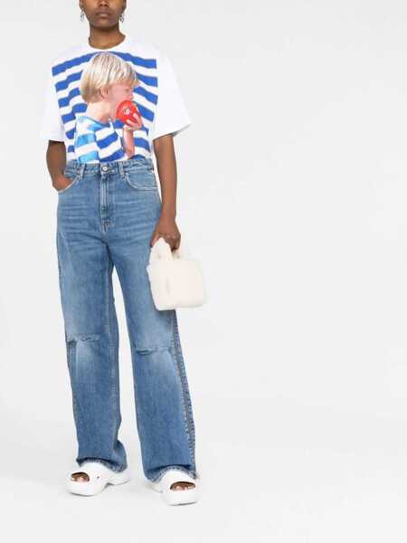 Blugi drepti Stella McCartney Cropped Straight Fit Denims With Side Zips 26Cm Blue Femei (BM 13522277) 2