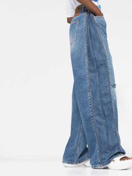 Blugi drepti Stella McCartney Cropped Straight Fit Denims With Side Zips 26Cm Blue Femei (BM 13522277) 5