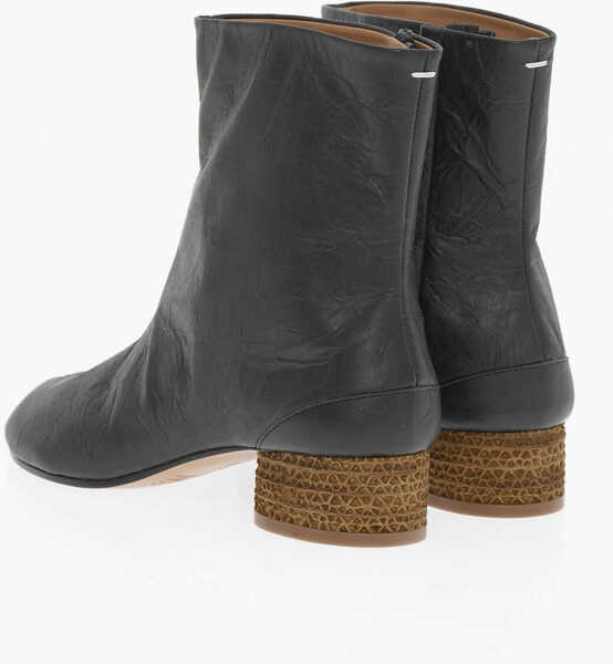 Botine Maison Margiela Mm22 Wrinkled Effect Solid Color Ankle Boots Heel 3.5Cm Black Femei (BM 13522586) 2