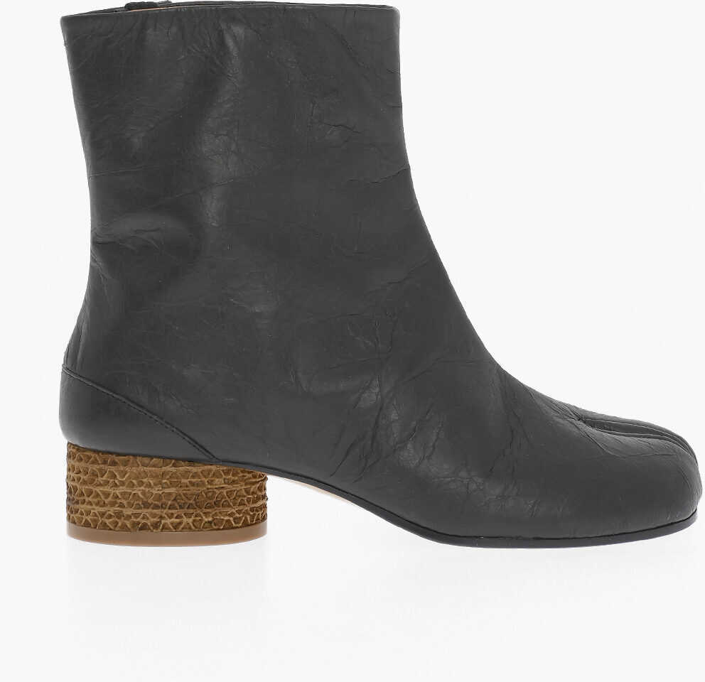 Botine Maison Margiela Mm22 Wrinkled Effect Solid Color Ankle Boots Heel 3.5Cm Black Femei (BM 13522586) 3