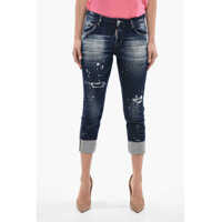 Blugi drepti Cool Girl Cropped Fit Denims With Cuffs 16Cm Femei