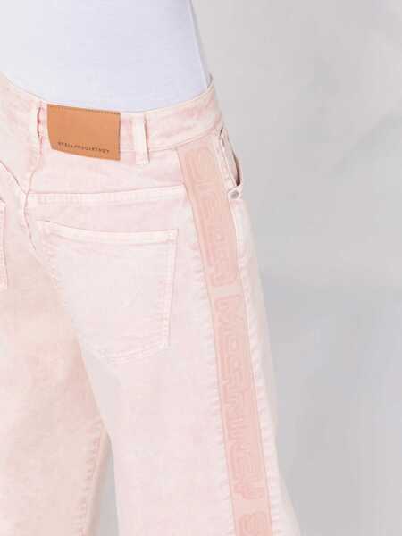 Pantaloni casual Stella McCartney 5 Pocket Wide Leg Pants With Logoed Bands Pink Femei (BM 13522847) 3