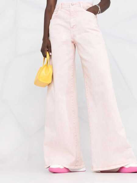 Pantaloni casual Stella McCartney 5 Pocket Wide Leg Pants With Logoed Bands Pink Femei (BM 13522847) 5