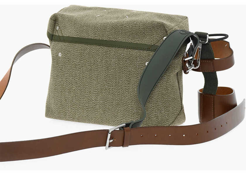 Genti tip postas Maison Margiela Mm11 Cotton Messenger Bag With Leather Trims Green Barbati (BM 13524338) 2