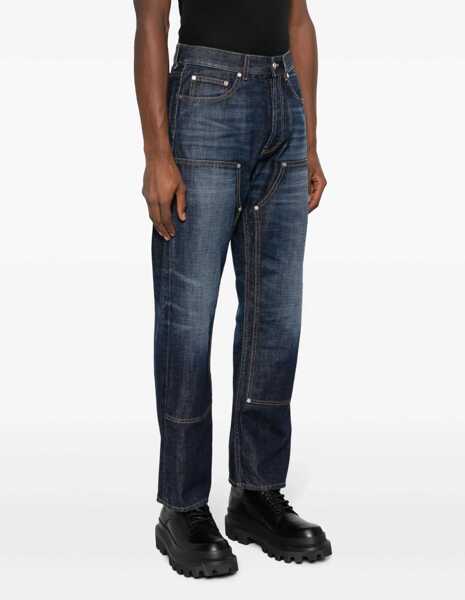 Blugi Palm Angels Workwear Monogram Jeans BLUE Barbati (BM 13551794) 3