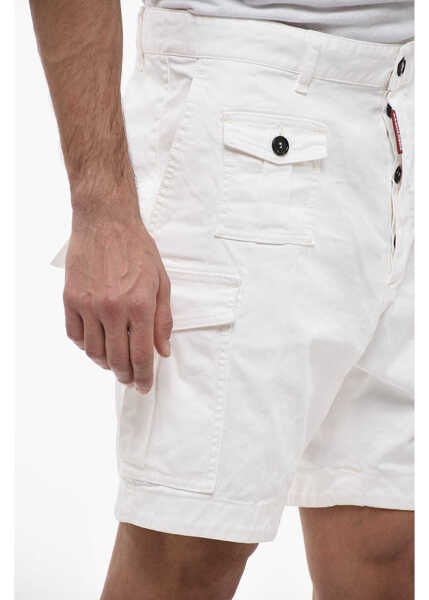 Pantaloni scurti DSQUARED2 Sexy Cargo Fit Denim Shorts With Belt Loops White Barbati (BM 13551977) 2