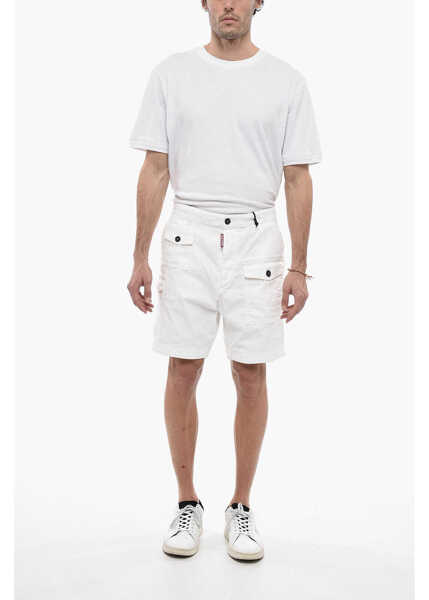Pantaloni scurti DSQUARED2 Sexy Cargo Fit Denim Shorts With Belt Loops White Barbati (BM 13551977) 3