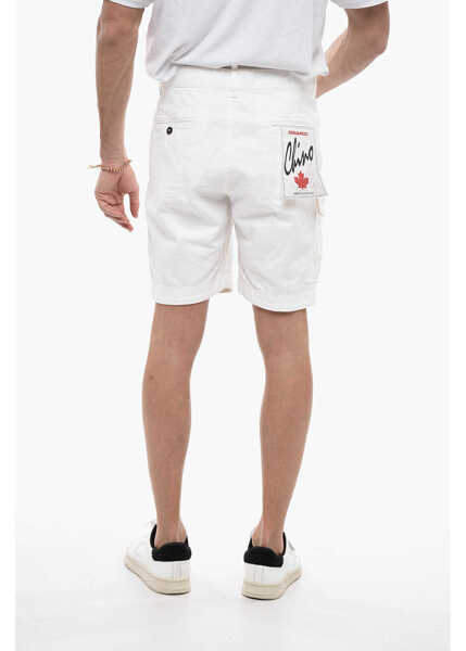 Pantaloni scurti DSQUARED2 Sexy Cargo Fit Denim Shorts With Belt Loops White Barbati (BM 13551977) 4