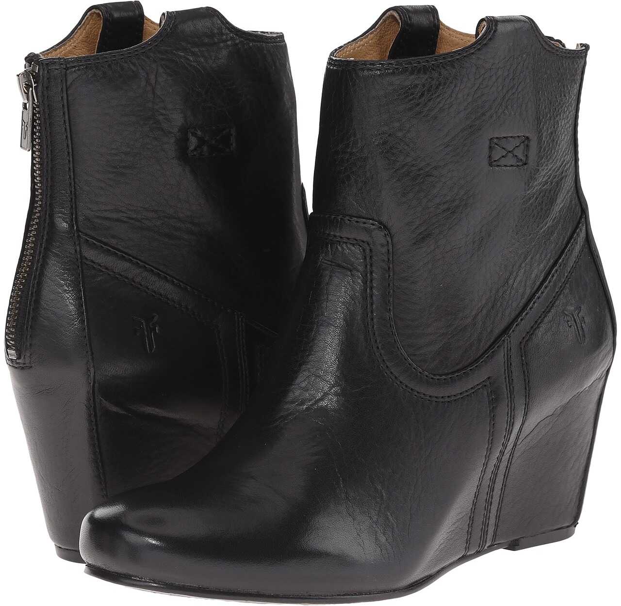 Gheata Frye Carson Wedge Bootie Black Soft Vintage Leather