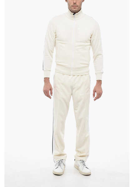 Bluze de trening Palm Angels 2-Pockets Track Sweatshirt With Zipped Closure Beige Barbati (BM 13567658) 4