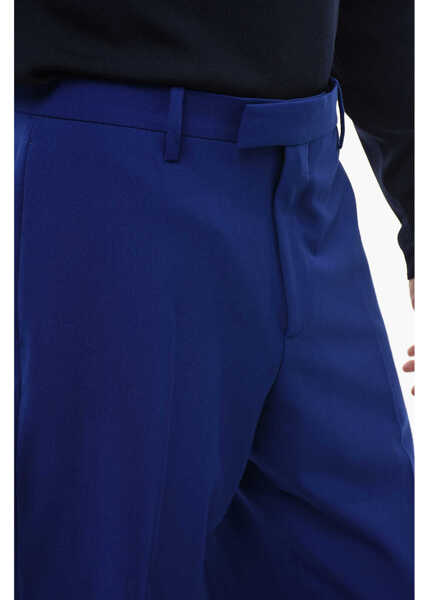 Pantaloni eleganti Off-White Wool Blend Tapered Fit Pants Blue Barbati (BM 13567682) 3