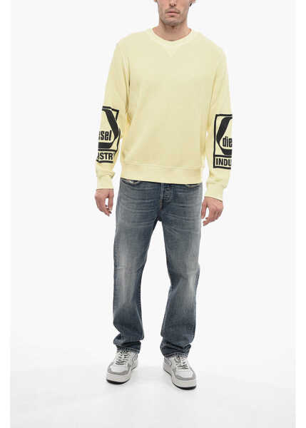Bluze de trening Diesel Honeycomb Motif S-Ginaffle Crew-Neck Sweatshirt Yellow Barbati (BM 13568765) 4