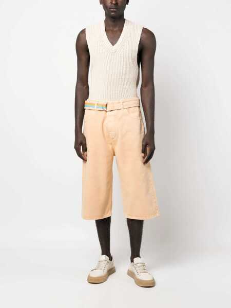 Pantaloni scurti Marcelo Burlon Denim Shorts With Embroidered Belt Orange Barbati (BM 13568936) 2