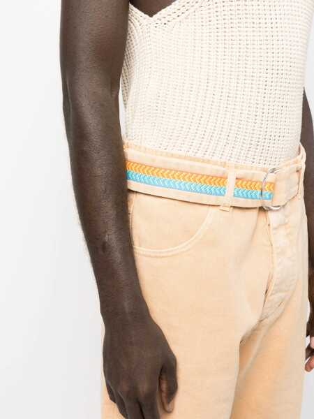 Pantaloni scurti Marcelo Burlon Denim Shorts With Embroidered Belt Orange Barbati (BM 13568936) 5