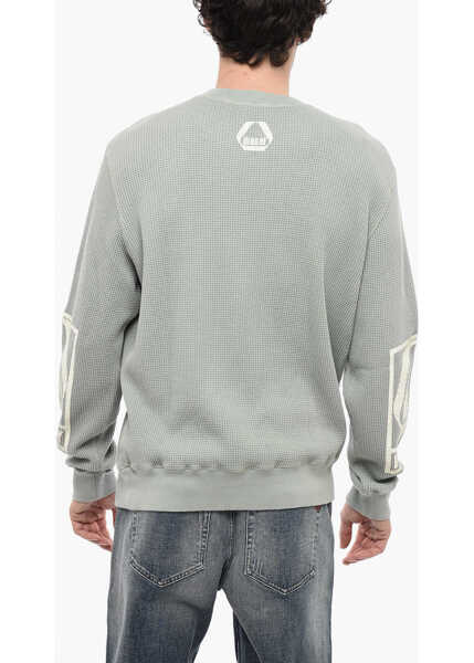 Bluze de trening Diesel Honeycomb Motif S-Ginaffle Crew-Neck Sweatshirt Green Barbati (BM 13568957) 2