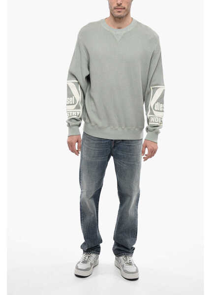 Bluze de trening Diesel Honeycomb Motif S-Ginaffle Crew-Neck Sweatshirt Green Barbati (BM 13568957) 4