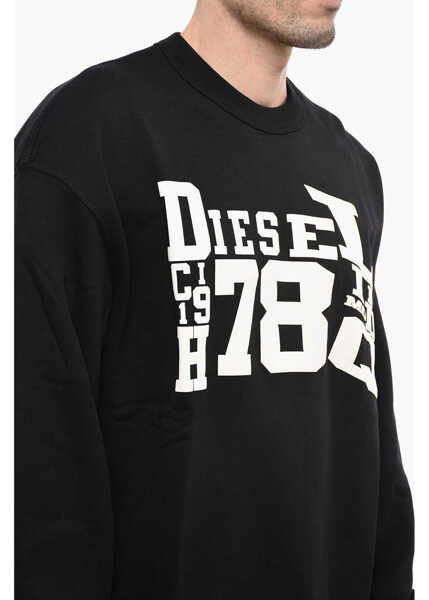 Bluze de trening Diesel Maxi Embossed Logo S-Macs-G2 Crew-Neck Sweatshirt Black Barbati (BM 13568972) 3