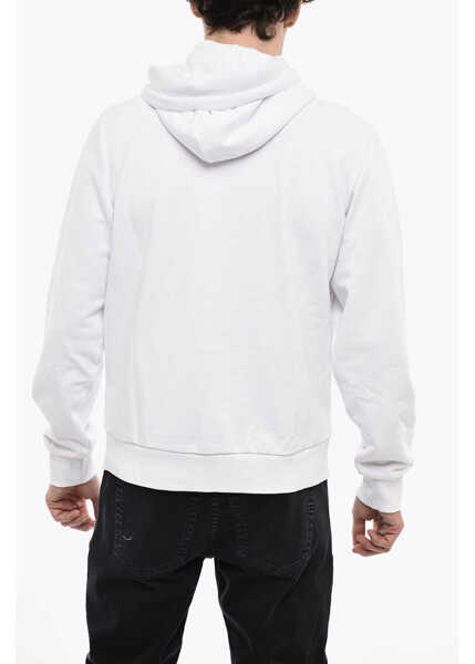 Hanorace Diesel Solid Color S-Ginn Sweatshirt With Hood And Zip Closure White Barbati (BM 13568975) 2