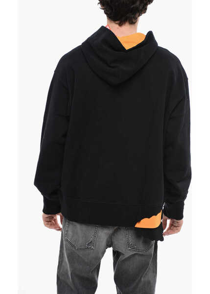 Bluze de trening Diesel Vintage-Effect S-Macrot Hoodie With Maxi Fleeced Logo Black Barbati (BM 13569152) 2