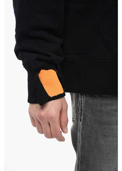 Bluze de trening Diesel Vintage-Effect S-Macrot Hoodie With Maxi Fleeced Logo Black Barbati (BM 13569152) 3