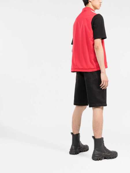 Veste costum Palm Angels Front Zipped Classic Logo Nylon Vest Red Barbati (BM 13569332) 4