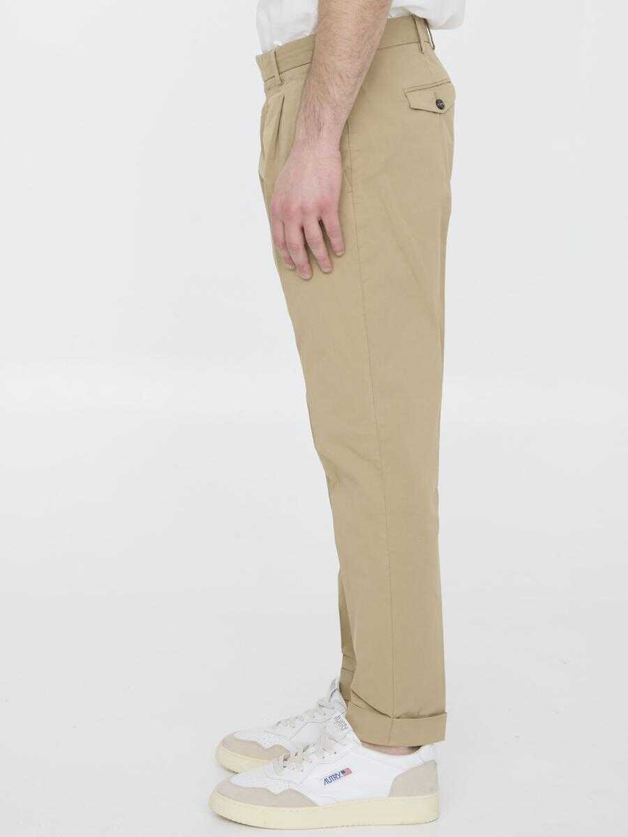 Pantaloni PT TORINO Cotton Pants Beige Barbati (BM 13574045) 3