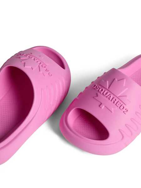 Papuci DSQUARED2 DSQUARED2 Slides With Logo PINK Femei (BM 13577522) 4