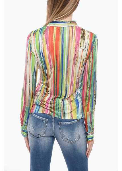 Camasi casual DSQUARED2 Multicolored Jersey Shirt With Standard Collar Multicolor Femei (BM 13583525) 2