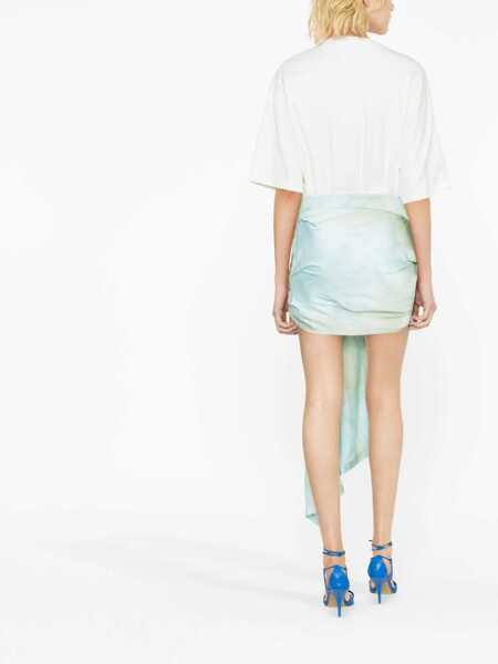 Rochii scurte Off-White Draped Satin Skirt Exactly The Opposite Tee Dress Light Blue Femei (BM 13583624) 3