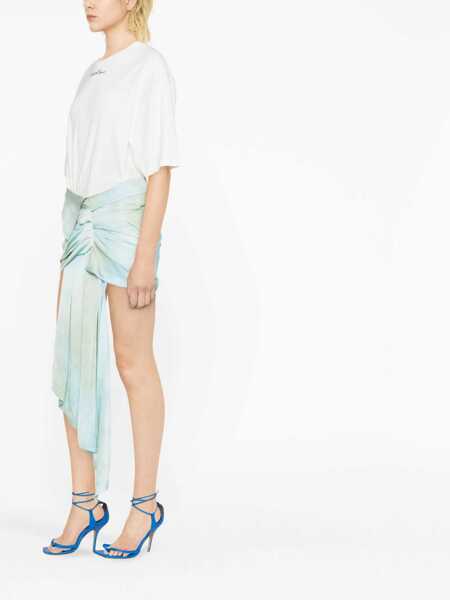Rochii scurte Off-White Draped Satin Skirt Exactly The Opposite Tee Dress Light Blue Femei (BM 13583624) 4