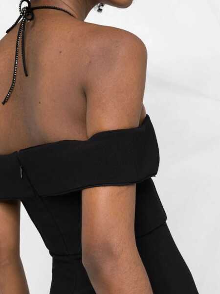 Salopete Saint Laurent Short Jumpsuit With Cutout And Rhinestones Detail Black Femei (BM 13583744) 3