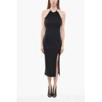 Rochii lungi Viscose Blend Halter Sheath Dress With Back Zip Femei