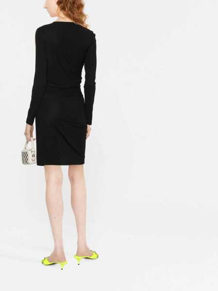 Rochii scurte DSQUARED2 Jersey Sheath Dress With Draped Detail Black Femei (BM 13583780) 3