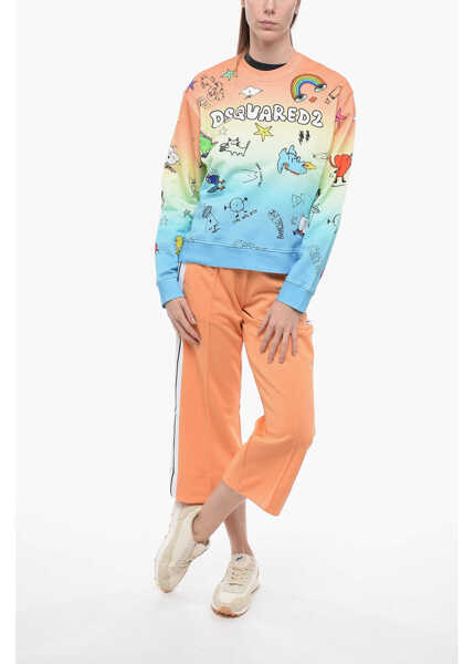 Bluze de trening DSQUARED2 Crew Neck Degrad Cotton Printed Sweatshirt Multicolor Femei (BM 13584107) 4