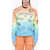 DSQUARED2 Crew Neck Degradè Cotton Printed Sweatshirt Multicolor